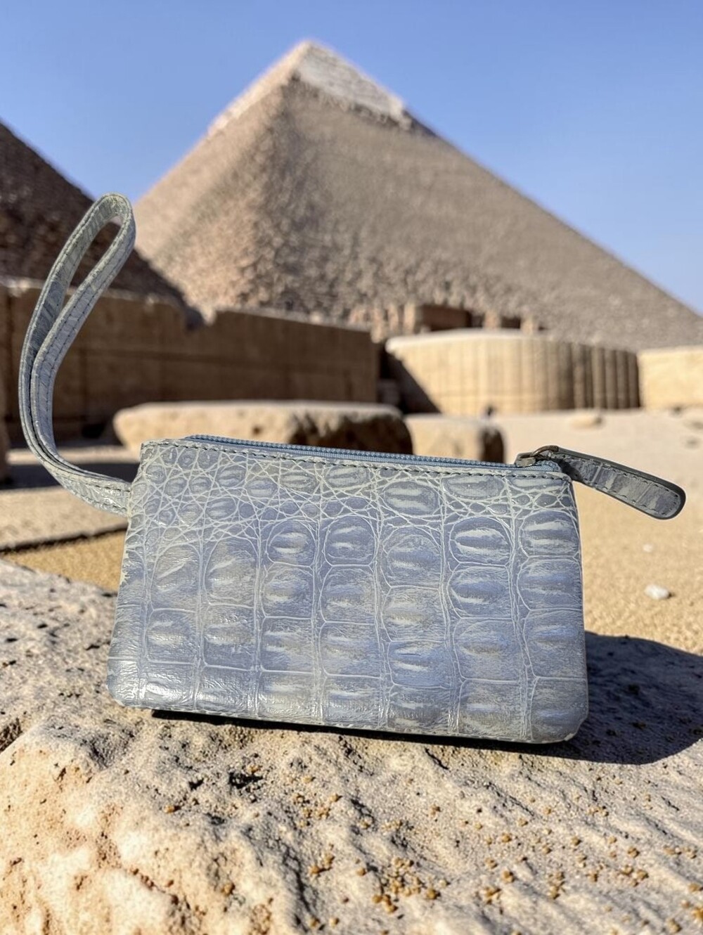 SHARIF! NWOT! Blue Multi-Python & Croc Embossed Leather Shoulder Bag/ Wristlet - Picture 11 of 13